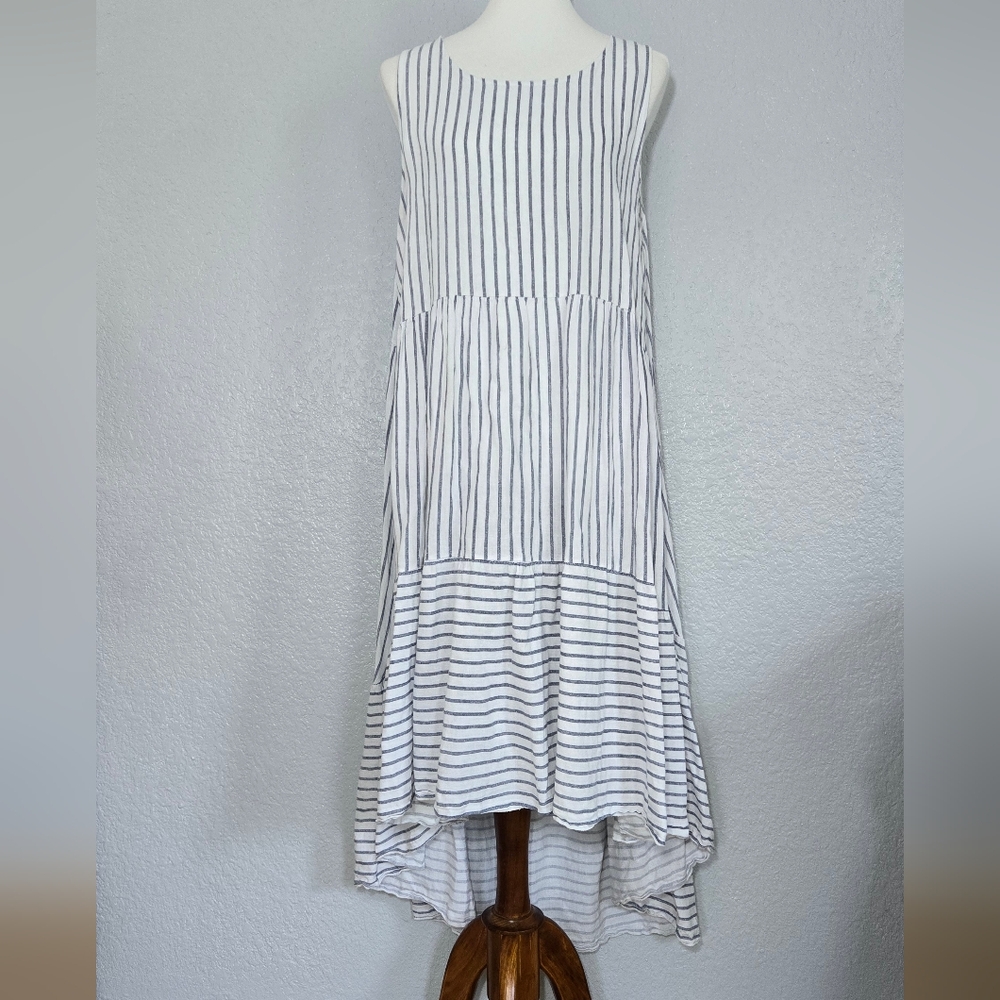 Linen High-low Sleeveless dress XL